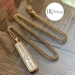 JK by Thirty-One PROTECT & LOVE Pendant Necklace 6187 Two Tone